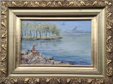 Cumpara ieftin George RUSSU (1880-1977)-Pescar &icirc;n Delta Dunării, pictură &icirc;n ulei, Peisaje, Realism