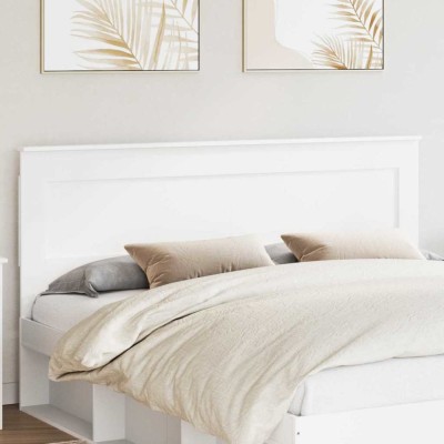 vidaXL Tăblie cap cu headboard Alb 180 cm Lemn compozit 887425 foto