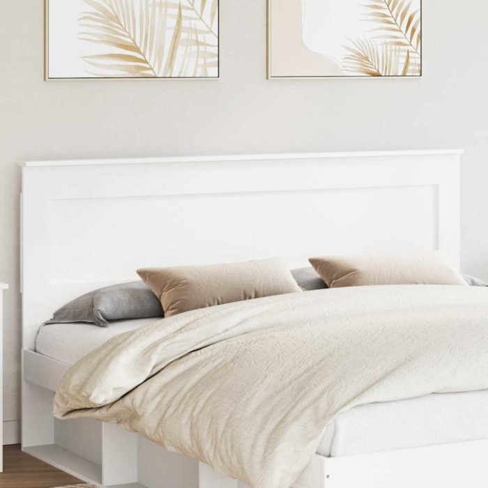vidaXL Tăblie cap cu headboard Alb 180 cm Lemn compozit 887425