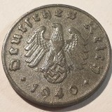 Moneda Germania Nazista 1 Reichspfennig 1940 J Hamburg, German Reich, Colectie Numismatica