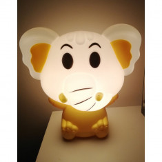 Lampa de veghe pentru copii, elefant, galben, lumina calda, Gonga foto