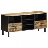VidaXL Dulap TV, negru, 100x33,5x46 cm, lemn masiv de mango brut