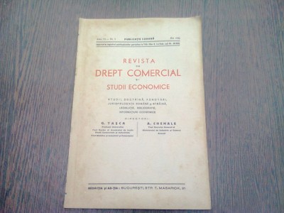 REVISTA DE DREPT COMERCIAL SI STUDII ECONOMICE NR.5/1939 foto