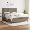 VidaXL Pat box spring cu saltea, gri taupe, 160x200 cm material textil 3142109
