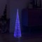 Piramidă decorativă con de lumini cu LED albastru 90 cm acril