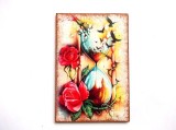 magnet frigider cu clepsidra si trandafiri 35950