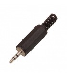 Conector mufa jack stereo 2.5 mm tata platic negru cu protector, Valueline