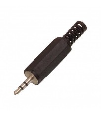 Conector mufa jack stereo 2.5 mm tata platic negru cu protector foto