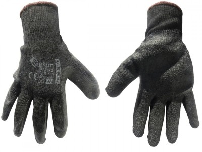 Mănuși de protecție GEKO, mărimea 9, Latex negru, G73572 foto