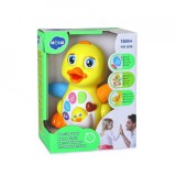 Rățușcă Dansatoare Interactivă Hola Toys, cu Sunete, Lumini și Melodii, Galbenă, 1-5 Ani