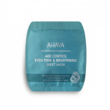 Ahava Age Control Even Tone &amp; Brightenning Sheet Mask, Masca Pentru Intinerirea Si Fermitatea Tenului, 17 G