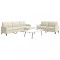 vidaXL Set de canapele cu perne, 3 piese, crem, catifea 3278489