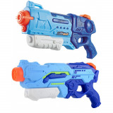 Set 2x pistol cu apa pentru copii 6 ani+, rezervor 1200 ml si 900 ml pentru piscina/plaja, quick fill, albastru, Oem