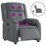 Cumpara ieftin Fotoliu de masaj electric rabatabil, gri, piele ecologica