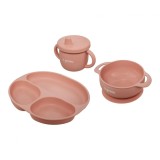 Set Hranire Bebelusi Silicon U-Grow 3 Piese: Bol, Farfurie, Cana, Ventuza, +6 Luni, Fara BPA, Microunde, Congelator, Masina Spalat Vase