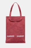 Samsoe Samsoe geanta de bumbac SALUCCA culoarea roz, U24300002