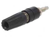 Soclu Banană 4mm Negru Izolat Nichelat 35A 30VAC 60VDC