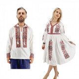 Cumpara ieftin Set Cuplu Traditional 560 Camasa Traditionala si Rochie Traditionala