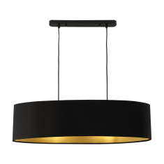 Lampa suspendata decorativa Kate, 2 x E27 ,60W, 135 cm, metal/textil, negru, pentru dormitor foto