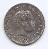 Portugalia 500 Reis 1891 - Carol I, Argint 12.5g/917, 30,59 mm, KM-535