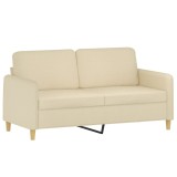 Cumpara ieftin Canapea cu 2 locuri, crem, 140 cm, material textil