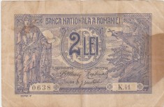 ROMANIA 2 LEI 1915 Serie 2 Cifre F