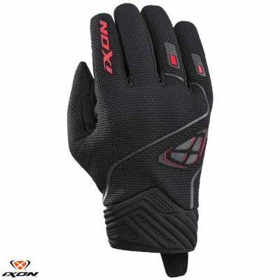 Manusi barbati pentru scuter - motocicleta Roadster vara Ixon model Hurricane 2 MS culoare: negru/rosu &amp;ndash; degete tactile M (8/9) foto