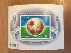 Romania 1974 - Colita CM de Fotbal Germania foto