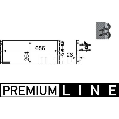 Radiator intercooler Bmw Seria 7 F01/F02 2008-, 610x255x26mm, Mahle 2025086X