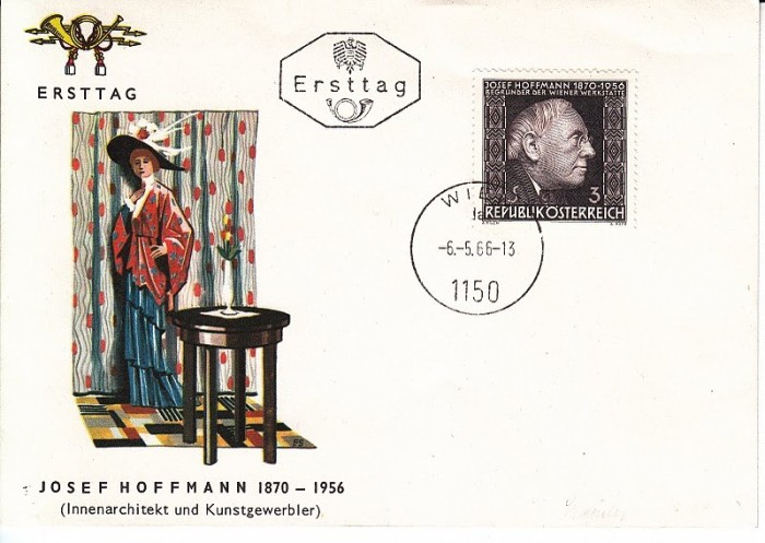 Austria &Ouml;sterreich 1966 Josef Hoffmann FDC K.009