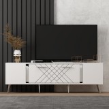 Cumpara ieftin Consola TV Detas Alb 150x48.2x35 cm