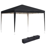 Outsunny Pavilion, 2,95 x 2,95 m pavilion pop-up pliant, pavilion de grădină, cort petrecere, protecție UV, oțel+material Oxford, Negru | Aosom Romani