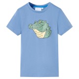 Tricou pentru copii, albastru mediu, 128 GartenMobel Dekor, vidaXL