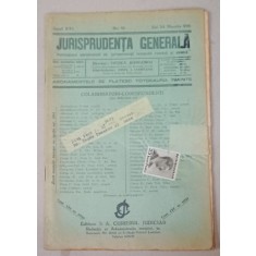 JURISPRUDENTA GENERALA , PUBLICATIUNE SAPTAMANALA DE JURISPRUDENTA REZUMATA ROMANA SI STREINA , NR.12 , 1938