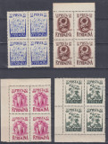 ROMANIA 1955 LP 399 PLANTE INDUSTRIALE BLOCURI DE 4 TIMBRE MNH