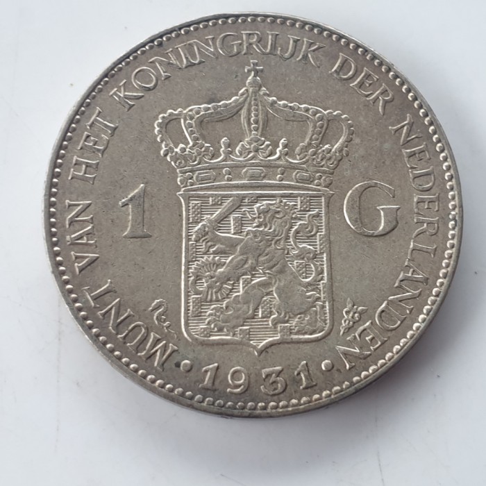 Olanda 1 gulden 1931 argint Wilhelmina