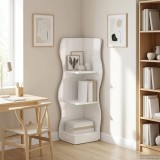 vidaXL Raft de colț Alb foarte lucios 34 x 33 x 102 cm Lemn prelucrat 899940