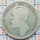 Suedia 1 Krona - Oscar II (&quot;OCH&quot; in title) 1880 argint - km 747 - A033