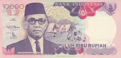 Bancnota Indonezia 10.000 Rupii 1992/1993 - P131b UNC foto