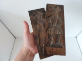 ** Lot 2 buc. matrita lemn forma prajitura biscuiti turta dulce - Olanda - barbat si femeie in costume populare