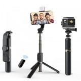 Selfie Stick Bluetooth Techsuit Q03s, Universal, Negru