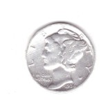 Moneda SUA 1 dime 1936 10 centi, cant stricat, curata, America de Nord, Argint