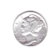Moneda SUA 1 dime 1936 10 centi, cant stricat, curata