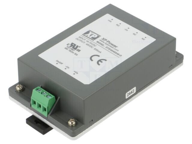 Convertor DC/DC 40W XP POWER - Intrare 18-75VDC, Ieşire 48VDC, 835mA