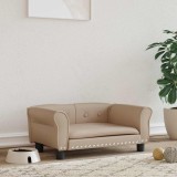 VidaXL Pat de c&acirc;ini, cappuccino, 70x45x30 cm, piele ecologică
