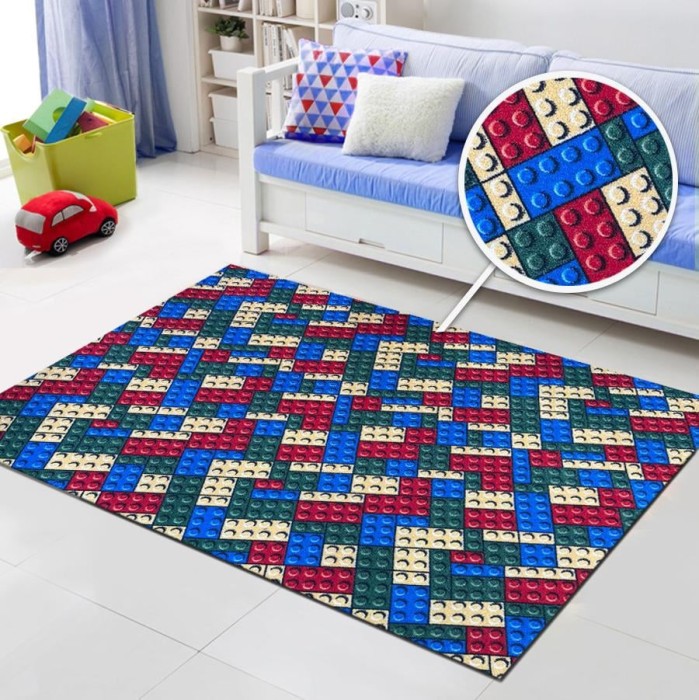 Traversa Covor Print Lego, Suport Pasla, Latime 400 cm - 400x400, Multicolor