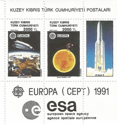 |Cipru, zona turceasca, Europa CEPT, bloc, 1991, MNH foto