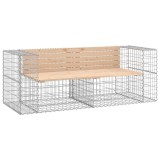 Cumpara ieftin Banca de gradina, design gabion, 184x71x65,5 cm, lemn masiv pin
