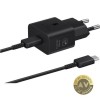 Incarcator Retea cu Cablu USB-C Samsung EP-TA800B + DA705BBE 25W 3A 1 x USB-C Negru GP-PTU021SOABQ
