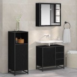 VidaXL Set de mobilier pentru baie 3 pcs Stejar negru 65 x 33 x 60 cm 3402395